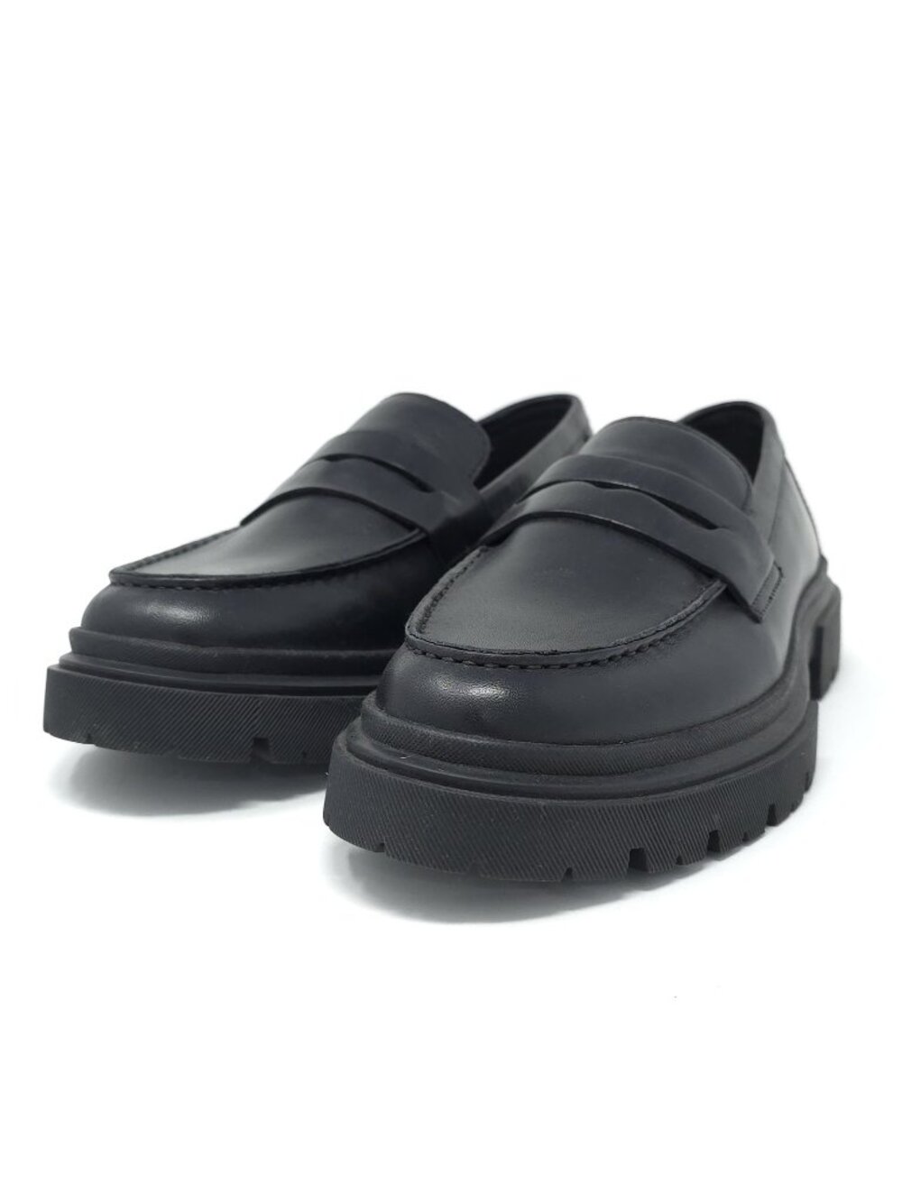 New Steve Madden Akkron Black Leather Loafers Men’s 7.5M